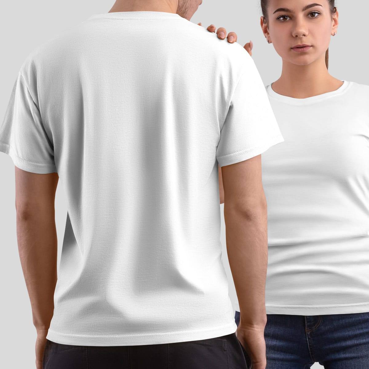 Именной комплект прикольных парных футболок с принтом «Вместе навсегда»