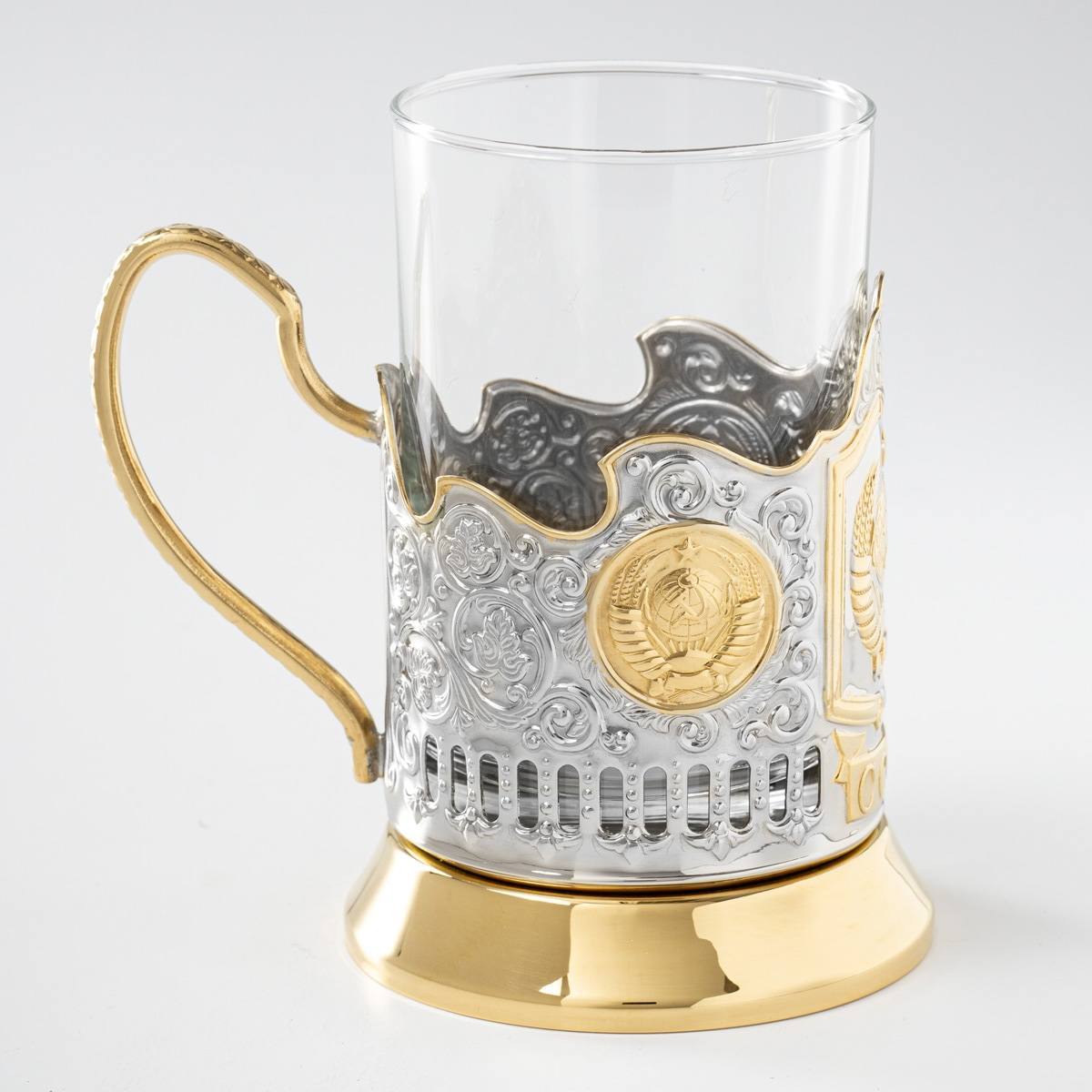 Комплект позолоченных подстаканников Гербовый СССР