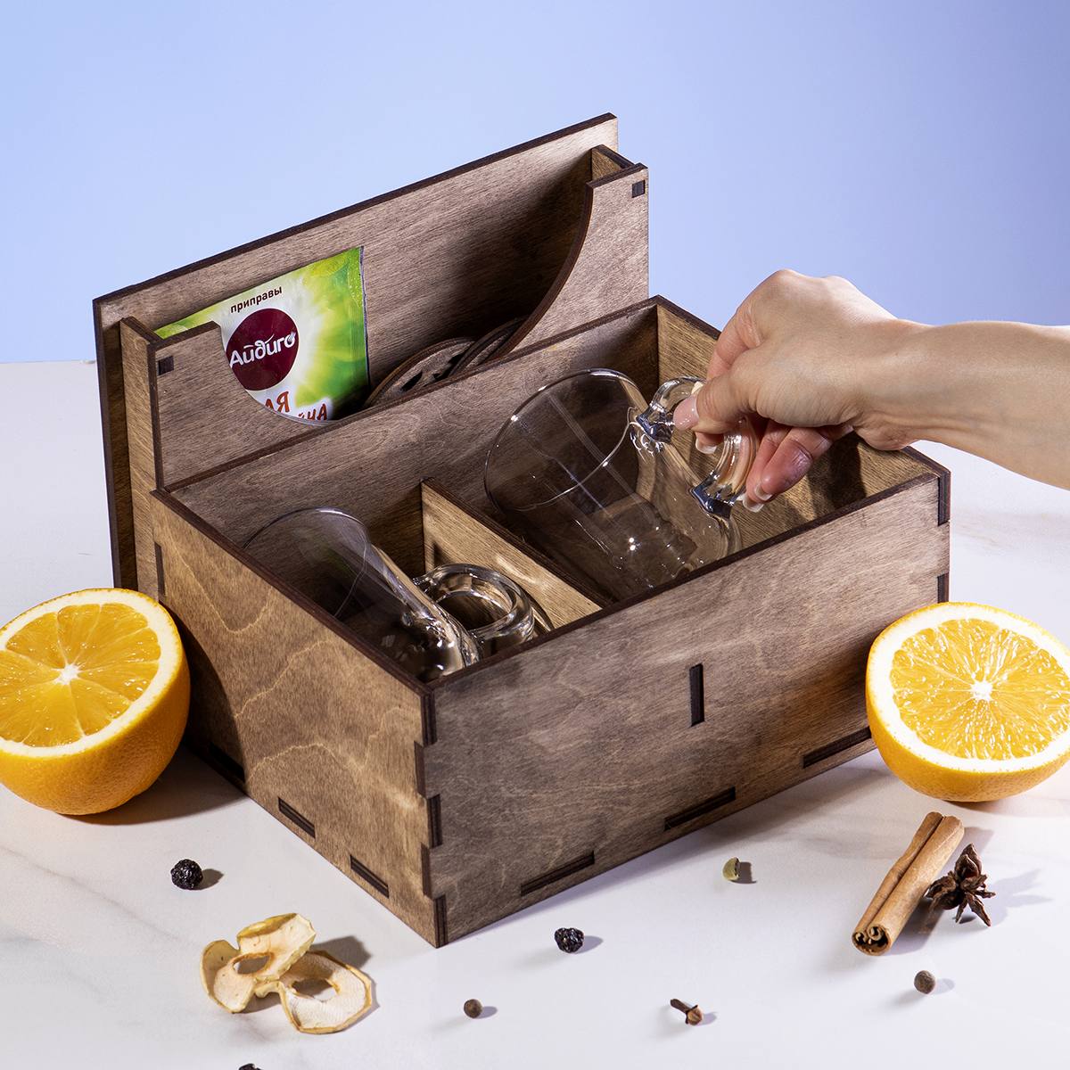 Именной набор для глинтвейна в подарочном футляре Год Лошади