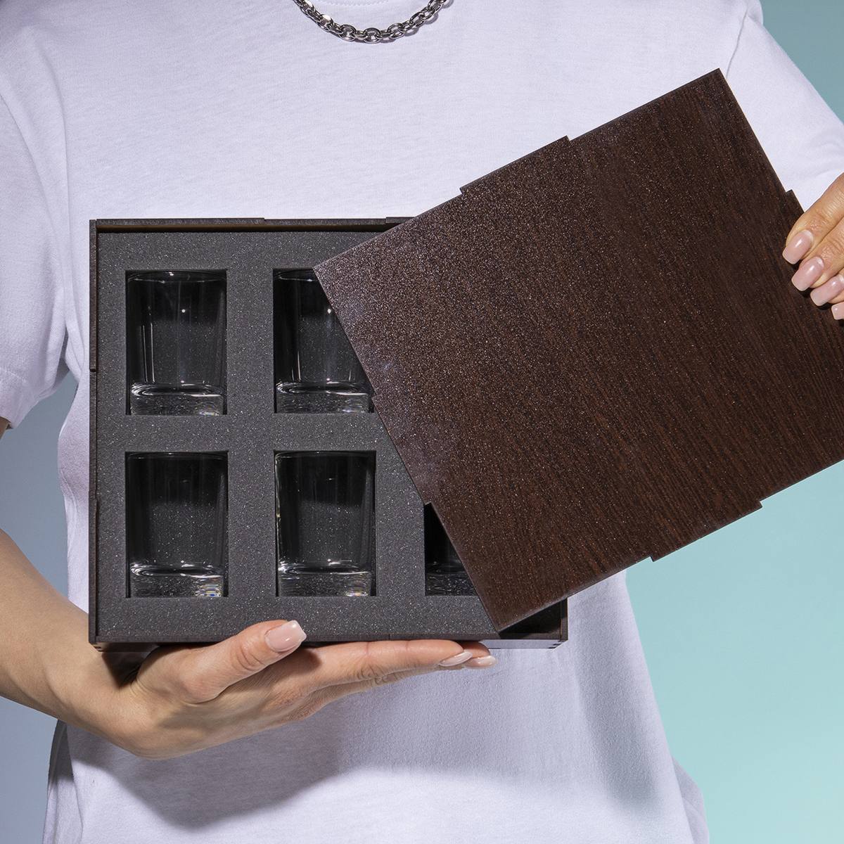 Набор рюмок в футляре С праздником 23 февраля!