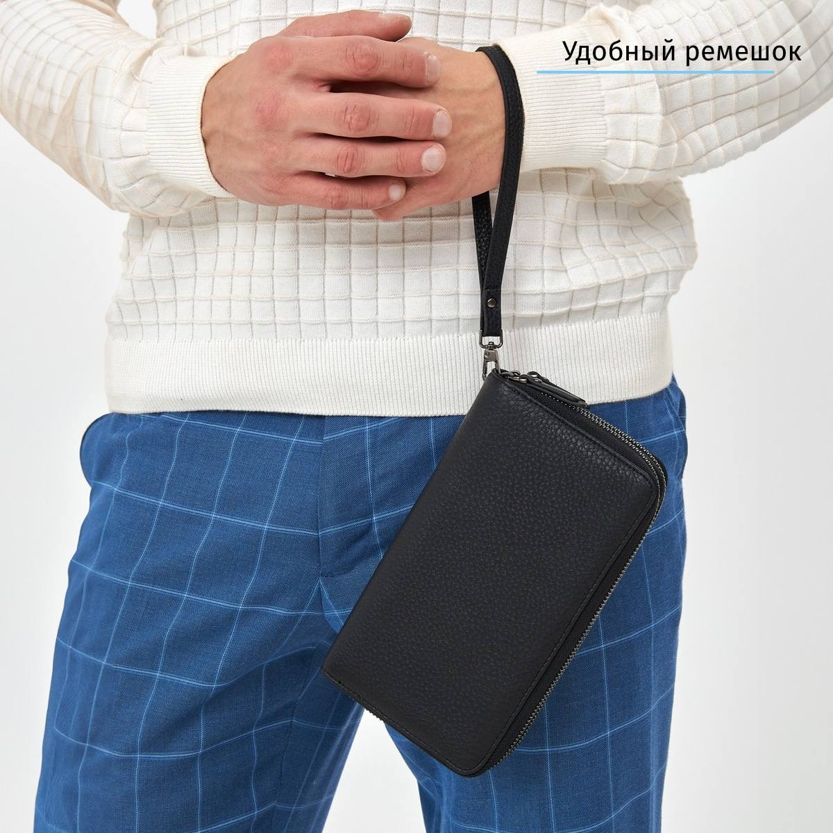 Кошелек Амстердам из натуральной кожи с печатью