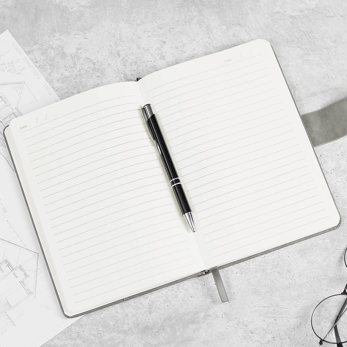 Ежедневник с ручкой Грей с вашей гравировкой