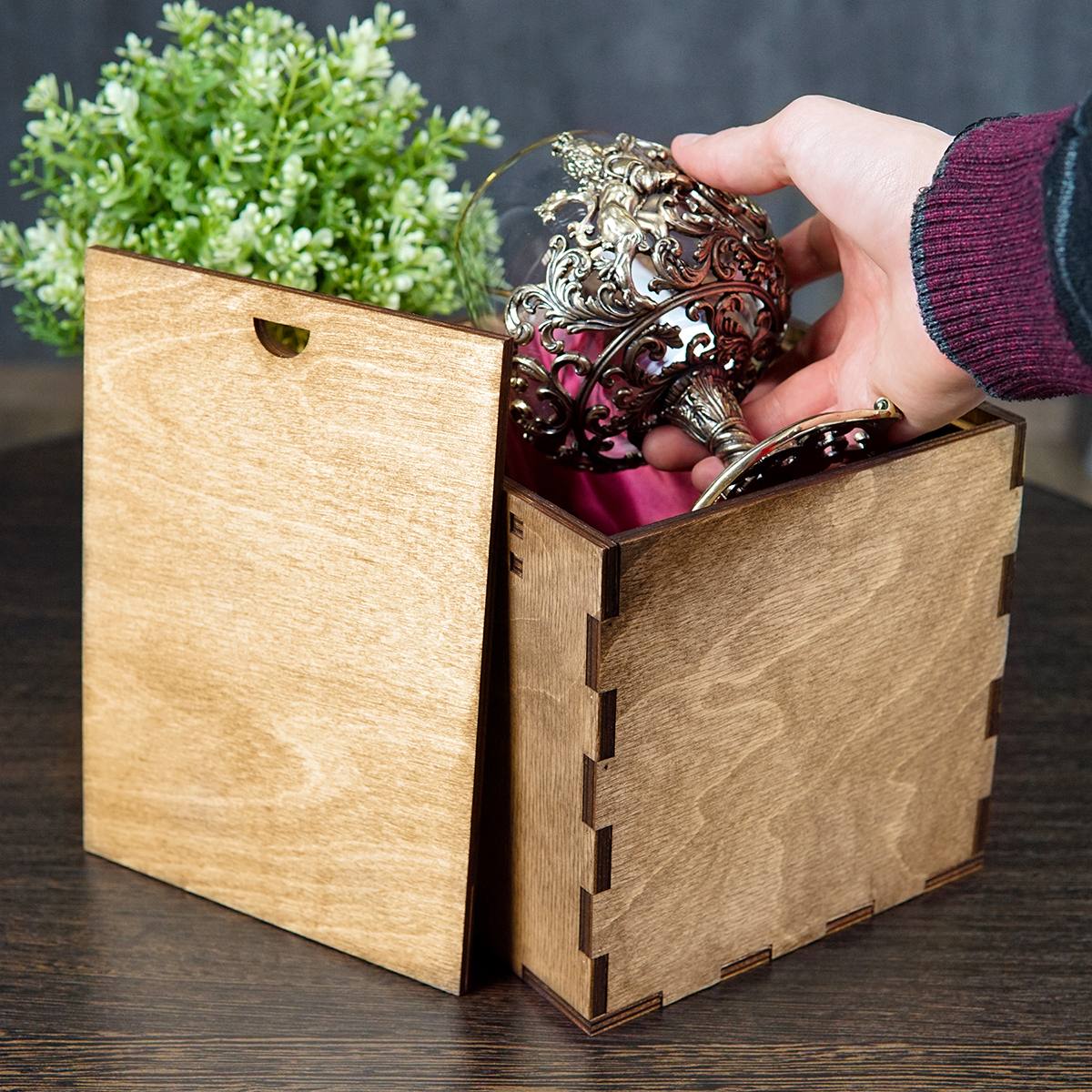 Именной бокал для коньяка Юбилейный 40 в подарочном футляре