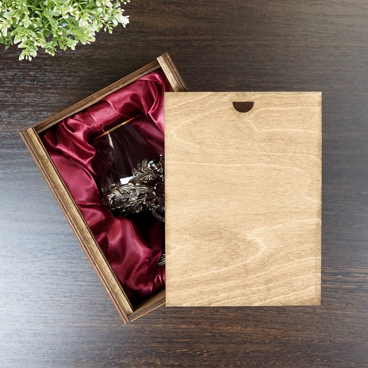 Именной бокал для коньяка Древо жизни в подарочном футляре