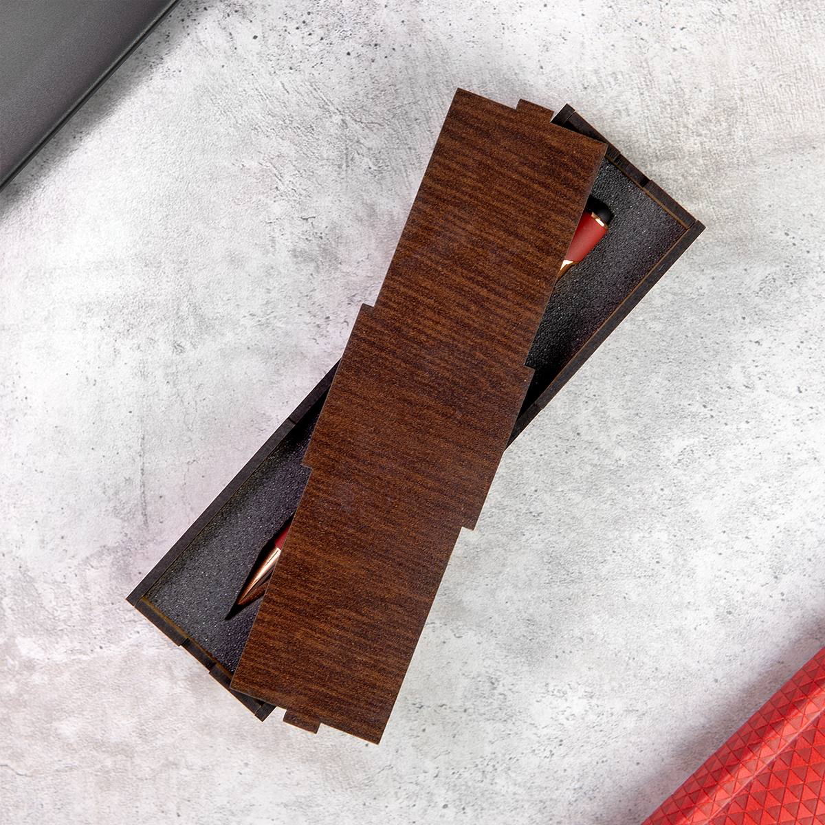 Ручка-стилус Альфа (бордо) в подарочном футляре с вашей гравировкой