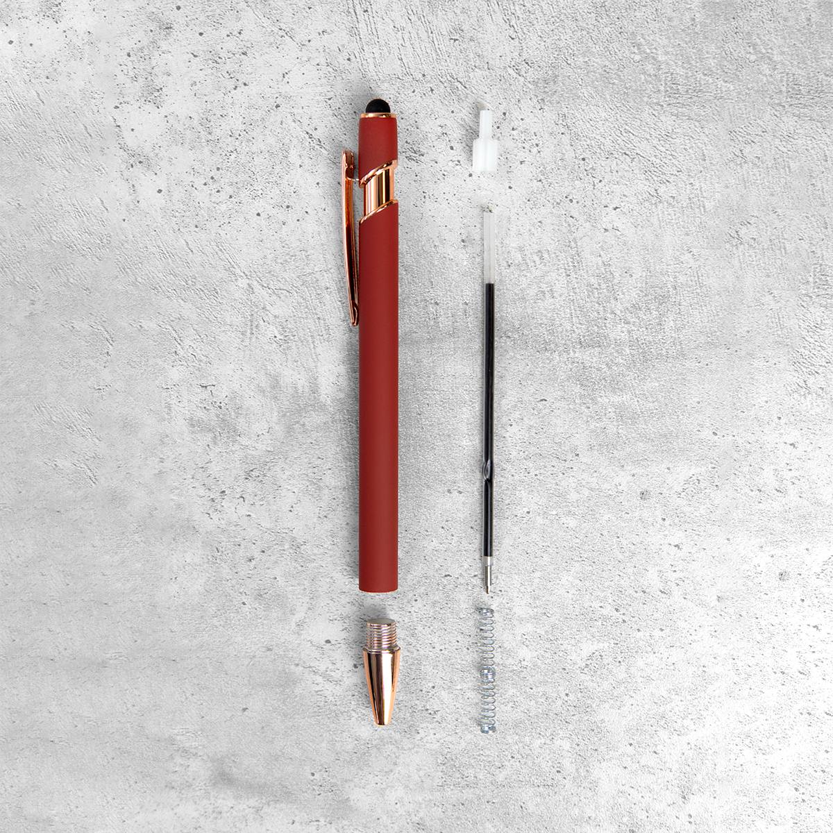 Ручка-стилус Альфа (бордо) в подарочном футляре с вашей гравировкой