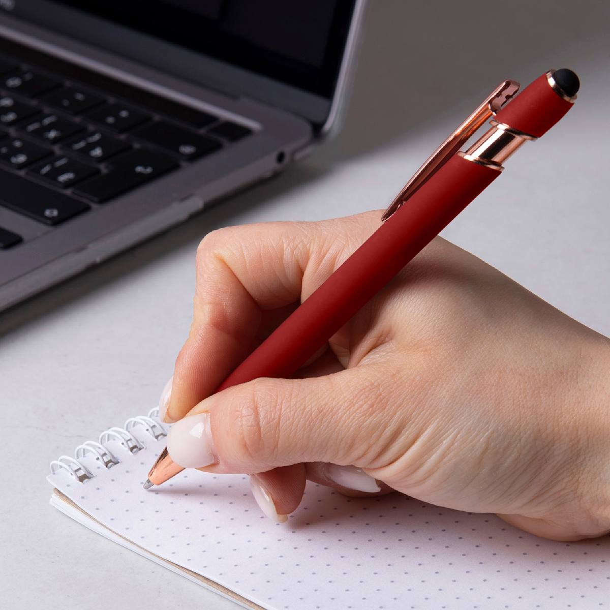 Ручка-стилус Альфа (бордо) в подарочном футляре с вашей гравировкой