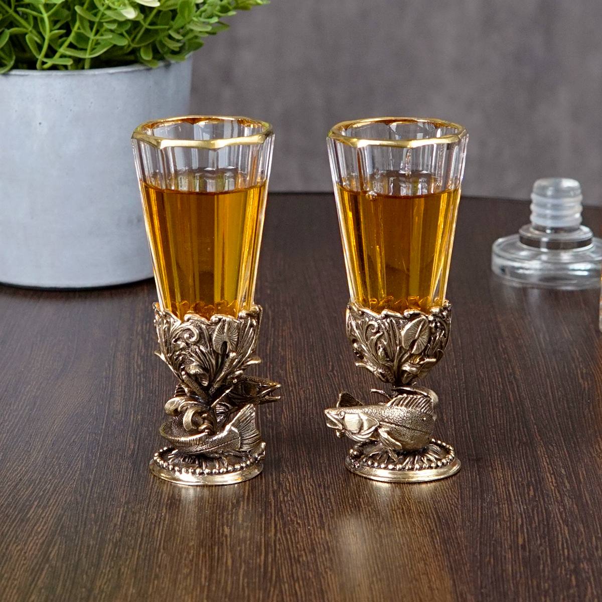 Набор рюмок Рыбалка в подарочном футляре с вашей гравировкой