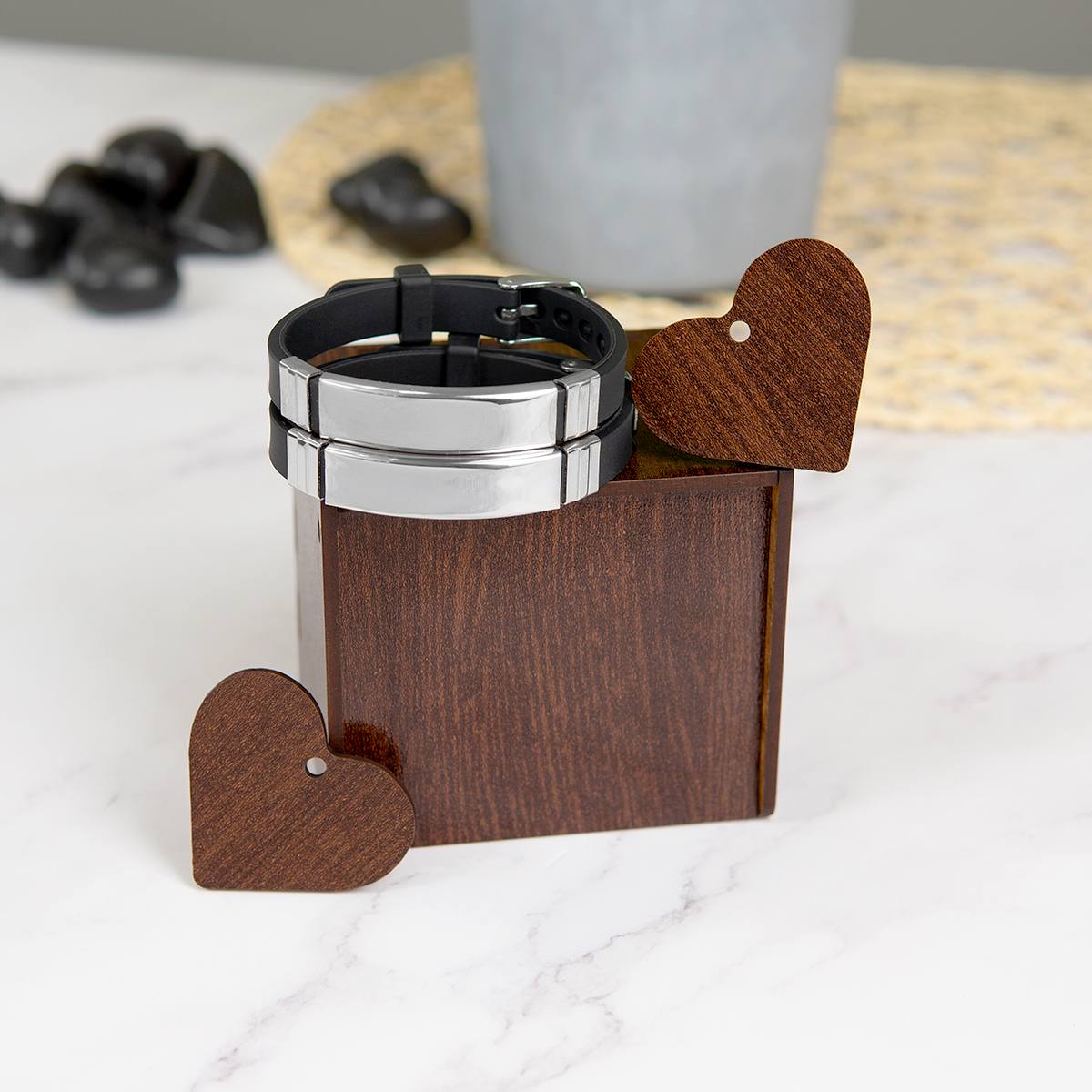 Силиконовые браслеты Вместе навсегда в подарочном футляре