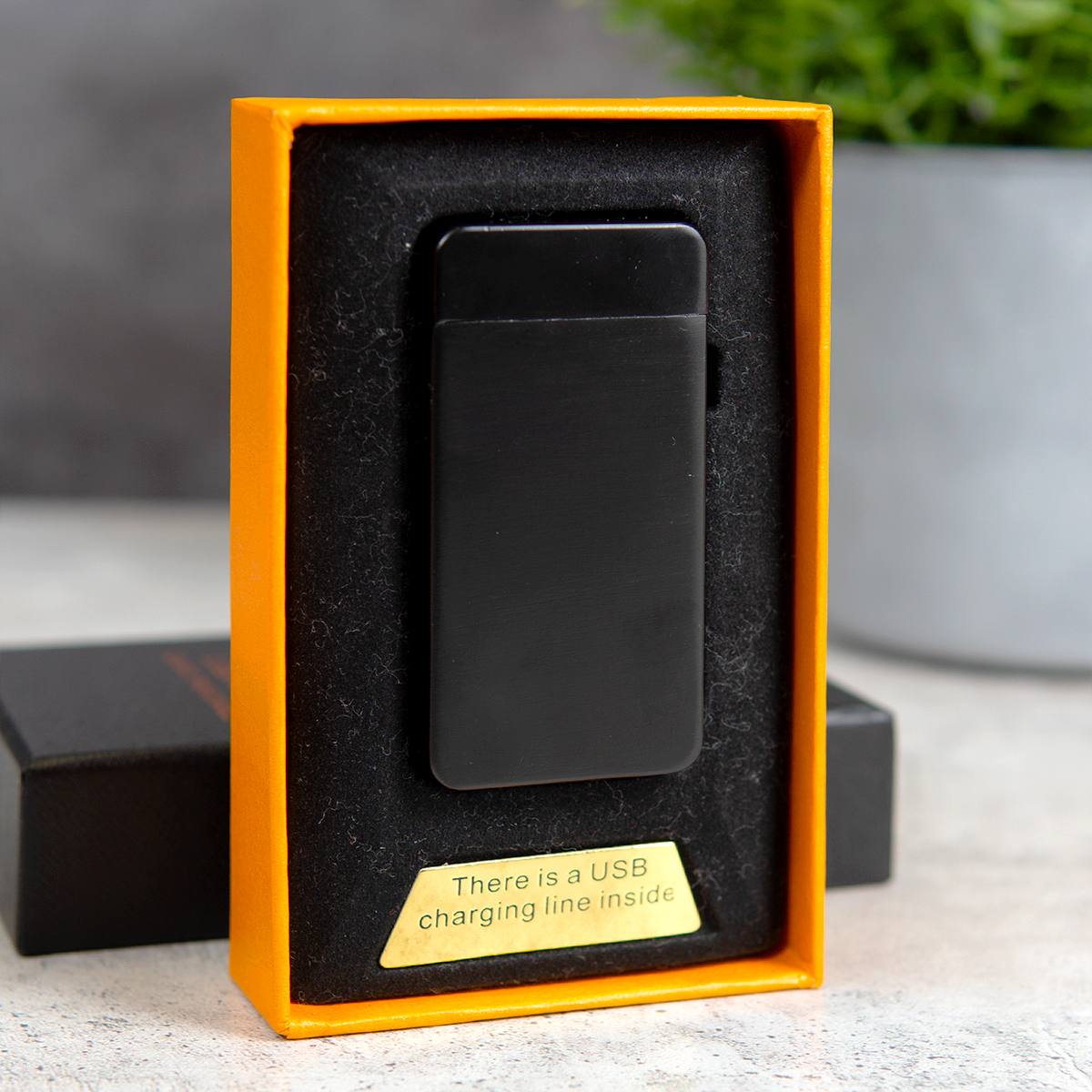 Импульсная USB зажигалка Neo Black с вашей гравировкой