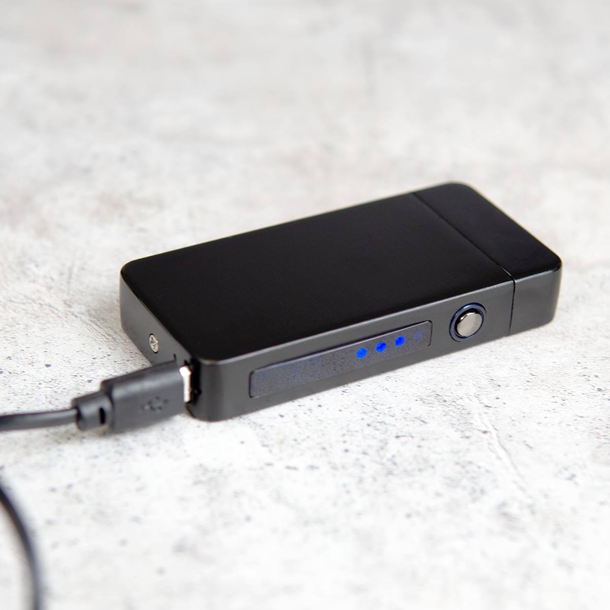 Импульсная USB зажигалка Neo Black с вашей гравировкой