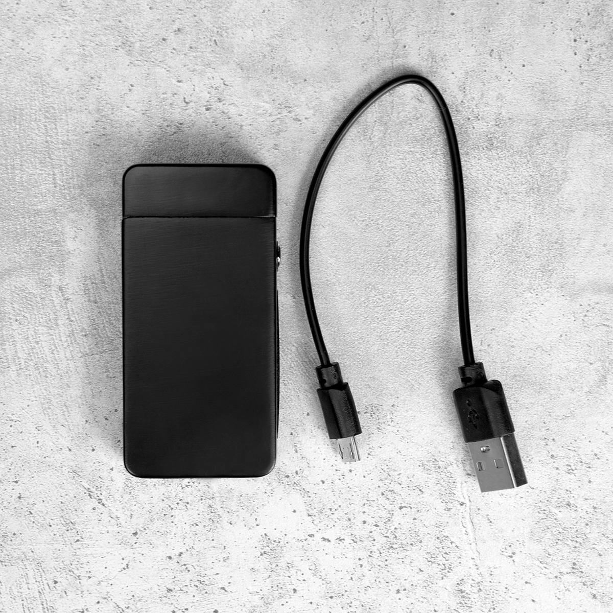 Импульсная USB зажигалка Neo Black с вашей гравировкой