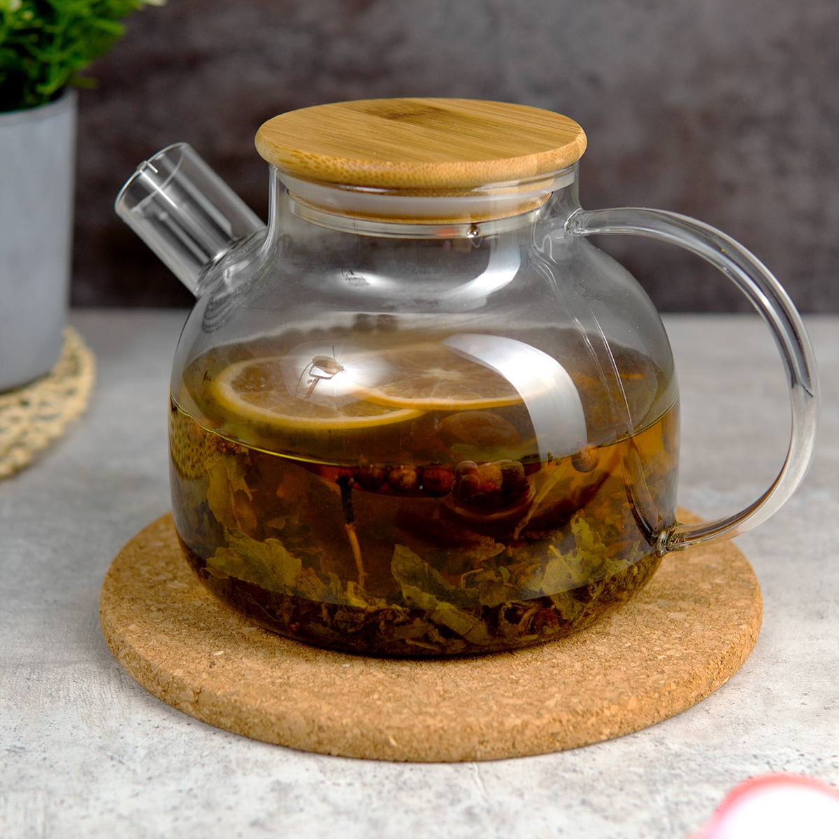 Именной стеклянный чайник