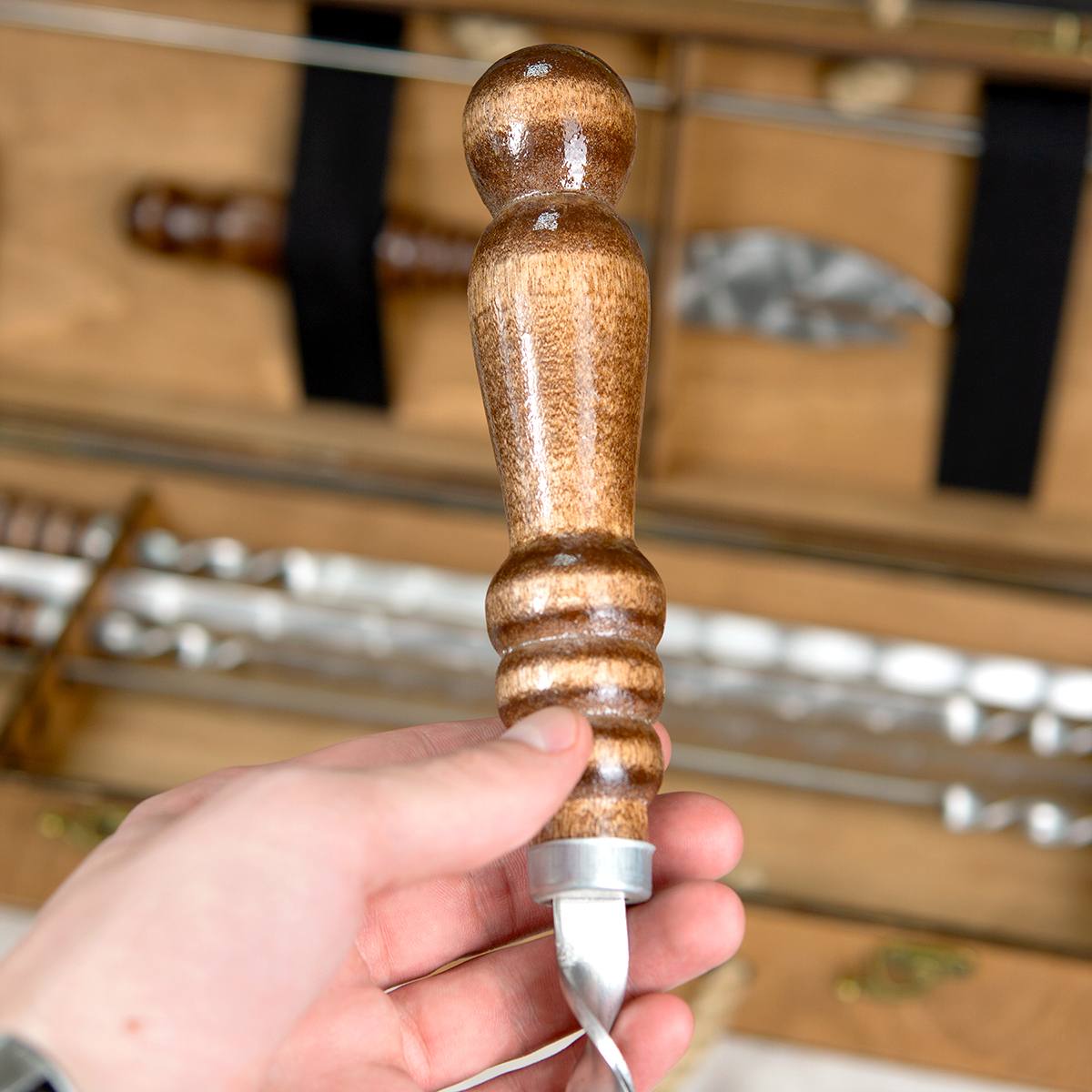 Большой шашлычный набор Король шашлыка с именем