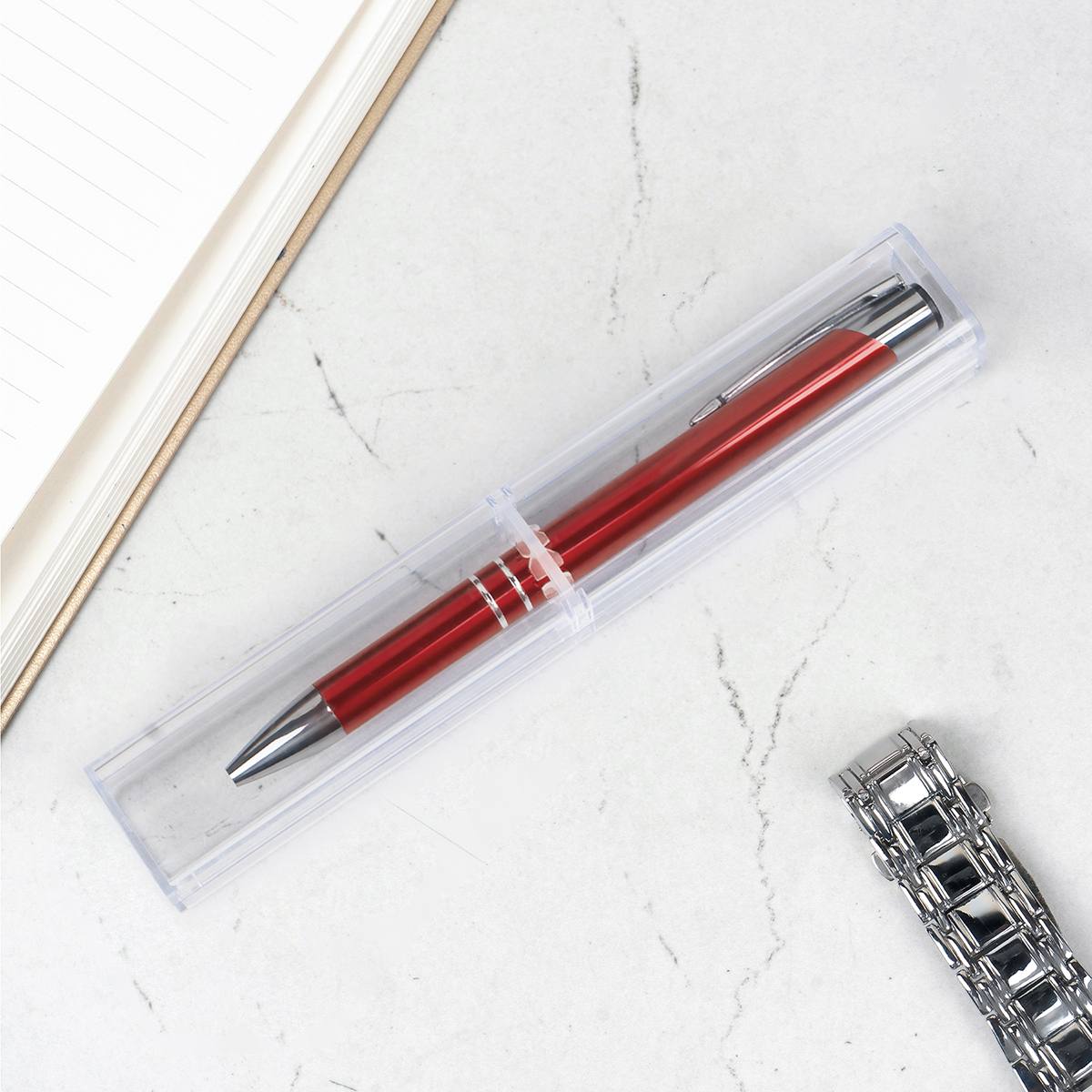 Именная ручка с гравировкой Лидер (красная)