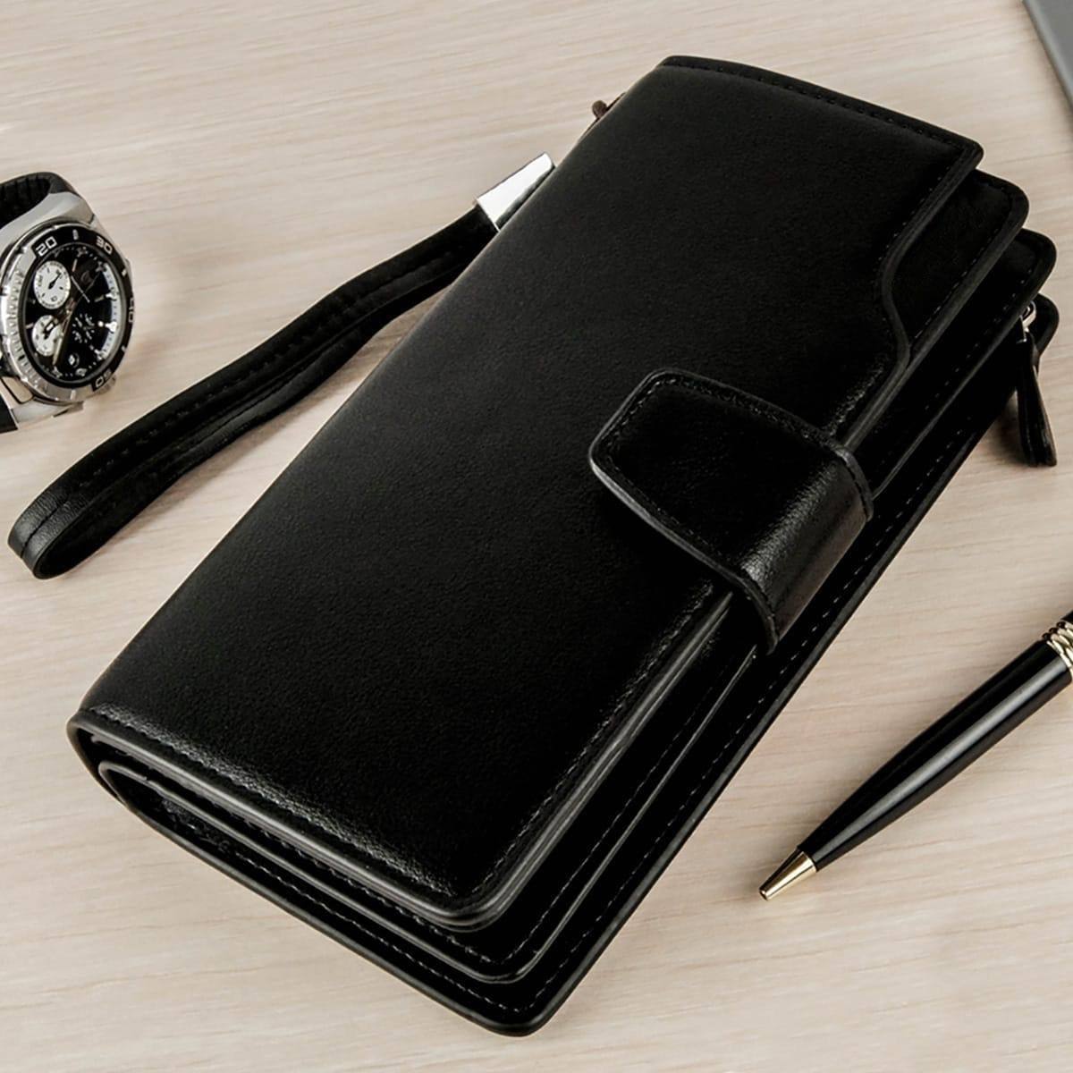 Именной портмоне-клатч Премиум блэк