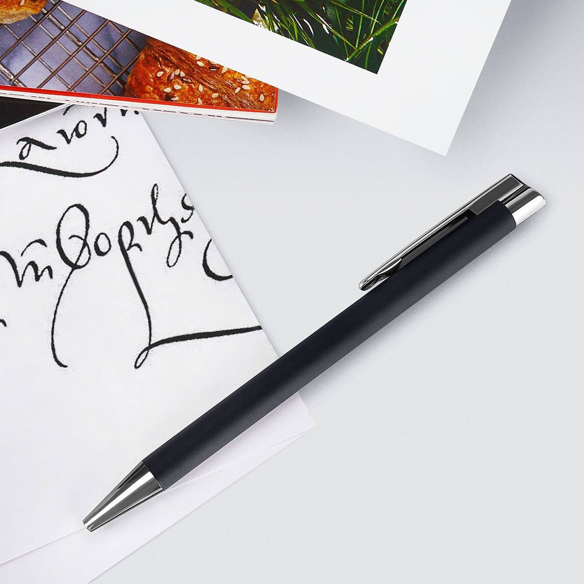 Набор портмоне с ручкой  Премиум Блэк именной