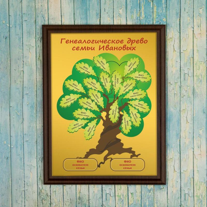 Подарочный диплом (плакетка) *Генеалогическое древо семьи*